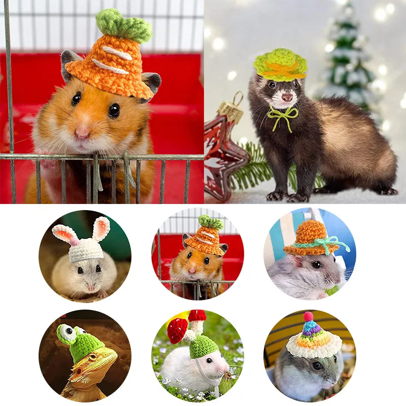 Cute Handmade Knitted Hamster Hats