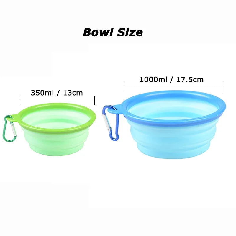 1000ml/350ml Foldable/Collapsible Dog Bowl Water Dish