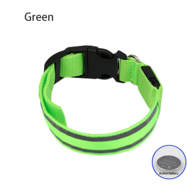 USB Rechargeable Dog collar/Nylon Reflective LED Dog Collar