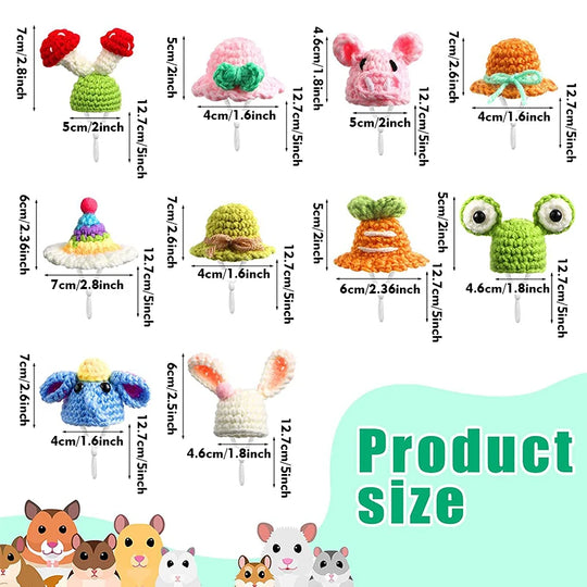 Cute Handmade Knitted Hamster Hats